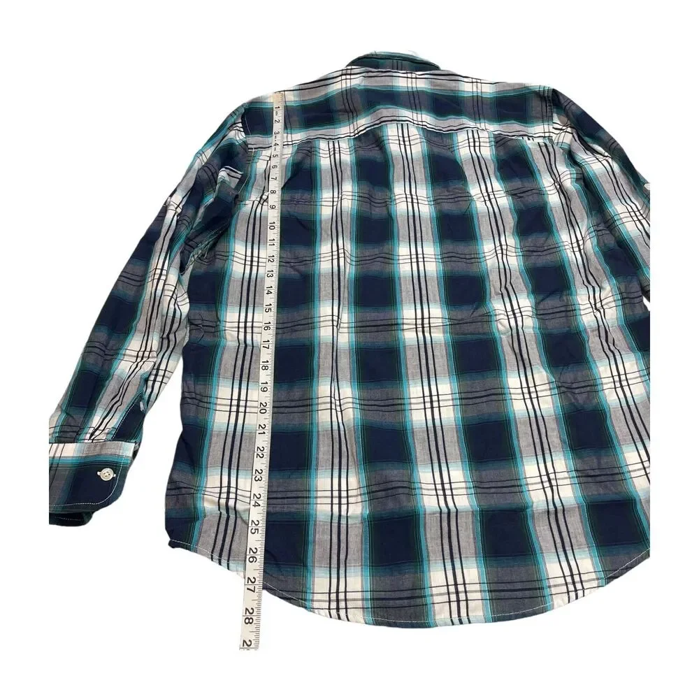 Beverly Hills Polo Club Shirt Men's Medium Multicolor Plaid Cotton Button-Up - Picture 4 of 7